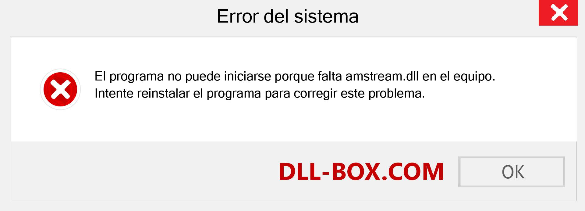 ¿Falta el archivo amstream.dll ?. Descargar para Windows 7, 8, 10 - Corregir amstream dll Missing Error en Windows, fotos, imágenes