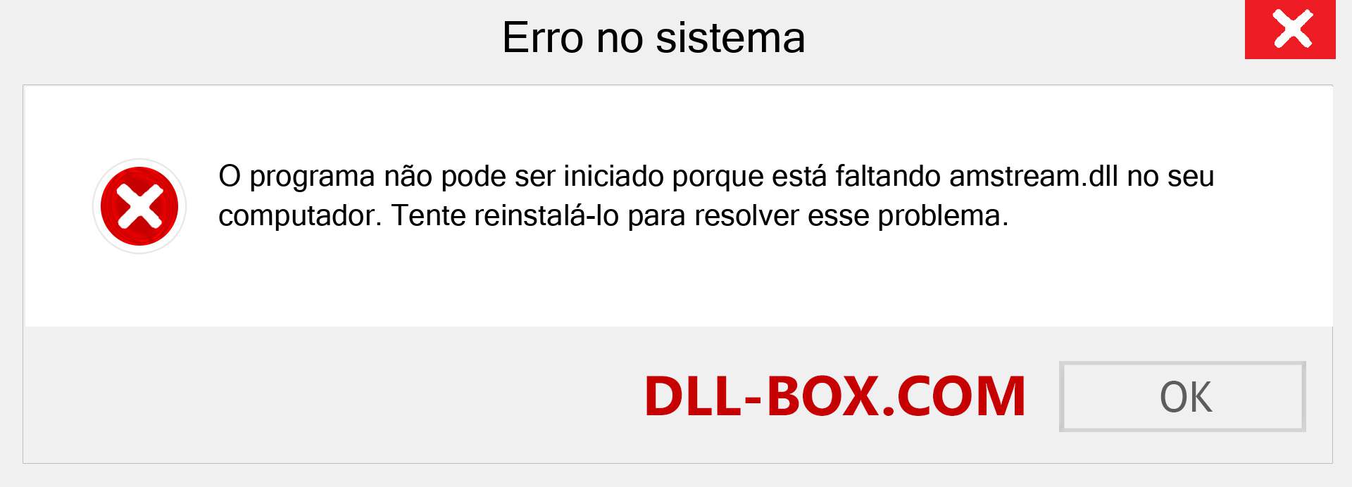 Arquivo amstream.dll ausente ?. Download para Windows 7, 8, 10 - Correção de erro ausente amstream dll no Windows, fotos, imagens