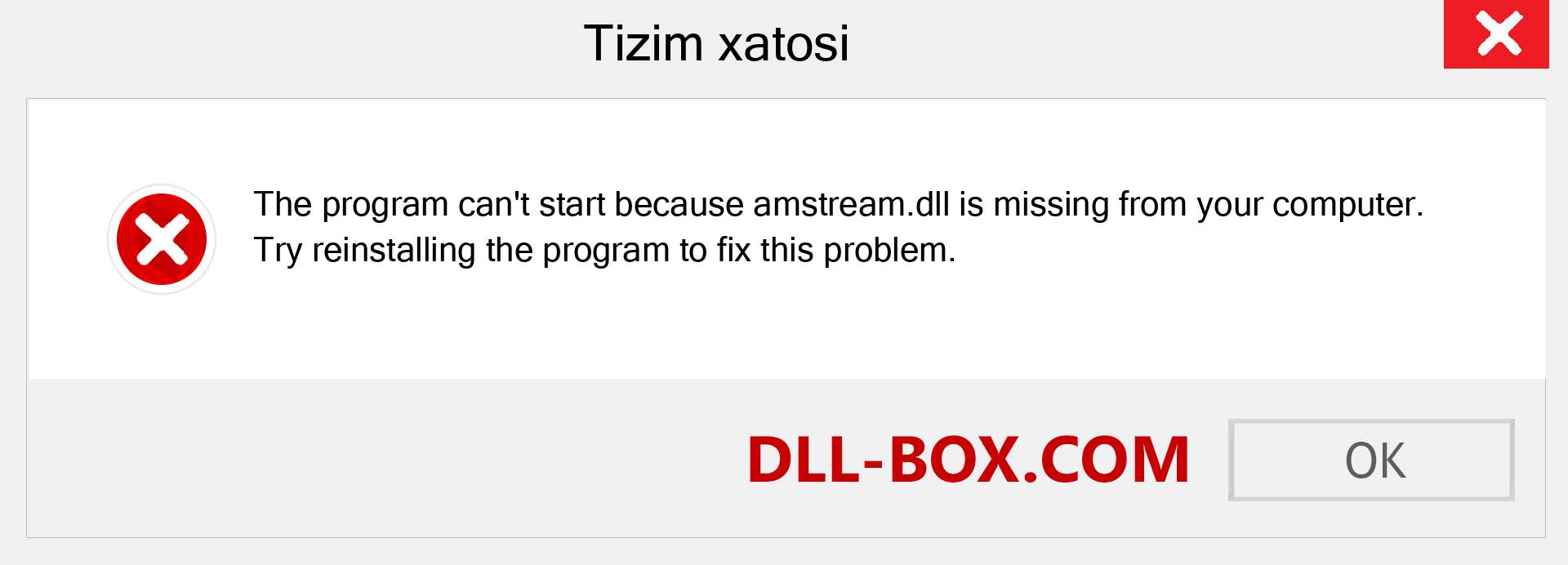 amstream.dll fayli yo'qolganmi?. Windows 7, 8, 10 uchun yuklab olish - Windowsda amstream dll etishmayotgan xatoni tuzating, rasmlar, rasmlar